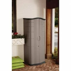 Outlet ❤️ 2 ft. x 2 ft. Vertical Storage Shed by Rubbermaid 🎁 -Cheap Sterilite Store beige rubbermaid outdoor storage cabinets 2035894 40 1000