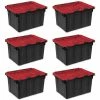New 😀 12 Gal. /45 Liter Hinged Lid Industrial Tote (6 Pack) by Sterilite 😍 -Cheap Sterilite Store black sterilite storage bins 6 x 14619006 64 1000