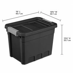 Discount 👍 7.5 gal. Rugged Industrial Storage Totes with Latch Lid in Black (6-Pack) by Sterilite 🎁 -Cheap Sterilite Store black sterilite storage bins 6 x 14839006 fa 1000