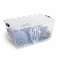 Brand new 👍 Cleverstore 95-Qt. Latching Plastic Storage Container and Lid in Clear by Rubbermaid 😍 -Cheap Sterilite Store clear rubbermaid storage bins rmcc950004 4pack 1f 1000