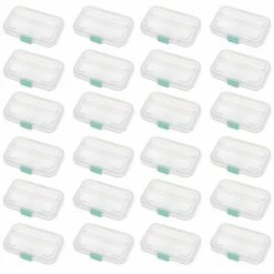 Promo 😀 Convenient Small Divided Clear Storage Box with Latching Lid (24-Pack) by Sterilite 🌟
