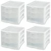 Best Pirce 😉 0.3 Gal. Clearview Portable 3-Storage Drawer Organizer Cabinets (4-Pack) by Sterilite 🥰 -Cheap Sterilite Store clear sterilite desk organizers accessories 4 x 17918004 64 1000