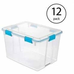 Cheap โ๏ธ 80 Qt. Plastic Home Storage Gasket Box Container in Clear (12-Pack) by Sterilite ๐