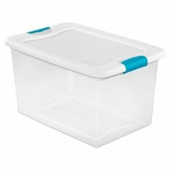 Buy 🤩 64 Qt. Latching Plastic Storage Box Tote Clear with Latches (18-Pack) by Sterilite 🔔 -Cheap Sterilite Store clear sterilite storage bins 18 x 14978006 44 1000