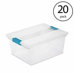 Hot Sale ✨ Deep Clip Box Clear Plastic Storage Bin Container with Lid (20-Pack) by Sterilite 👏 -Cheap Sterilite Store clear sterilite storage bins 20 x 19658604 fa 1000