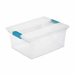 Cheapest ✔️ Deep Clip Box Clear Plastic Storage Tote Container with Lid (28 Pack) by Sterilite 🤩 -Cheap Sterilite Store clear sterilite storage bins 28 x 19658604 c3 1000