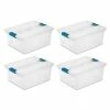 Best Sale 💯 7 Qt. Plastic D-Clip Box Storage Bin Container with Lid in Clear (4-Pack) by Sterilite ✨ -Cheap Sterilite Store clear sterilite storage bins 4 x 19658604 64 1000