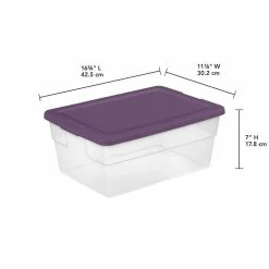 Best deal 🛒 Stackable 16 qt. Storage Container with Purple Lid in Clear (12-Pack) by Sterilite 👍 8 Best deal 🛒 Stackable 16 qt. Storage Container with Purple Lid in Clear (12-Pack) by Sterilite 👍 -Cheap Sterilite Store clear sterilite storage bins 6 x 16458v06 4f 1000