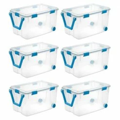 Best reviews of 🛒 120 qt. Clear Plastic Home Storage Box with Latching Lid, 6-Pack by Sterilite 🌟