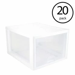 Cheap โ 10.25 in. x 10.25 in. 27 Qt. 1-Drawer Single Modular Stacking Storage Drawer Container (20-Pack) by Sterilite ๐ฏ