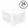 Best deal 🥰 10.25 in. D x 17 in. H 27 Qt. 1-Drawer Single Modular Stacking Storage Drawer Container (24-Pack) by Sterilite 🔔 -Cheap Sterilite Store clear sterilite storage drawers 24 x 23108004 64 1000