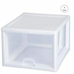Coupon ๐ 27-Qt. Single Box Modular Stacking Storage Container, Clear (8-Pack) by Sterilite ๐