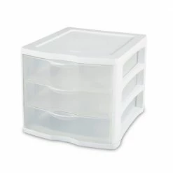 Best deal ⌛ 9.625 in. H x 11 in. W x 13.5 in. D Compact Portable 3 Storage Drawer Organizer Cabinet (16-Pack) by Sterilite 👍
