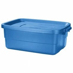 Wholesale 😍 Roughneck 10-Gal. Storage Tote Container in Heritage Blue (6-Pack) by Rubbermaid ⭐ -Cheap Sterilite Store heritage blue rubbermaid storage bins rmrt100018 6pack 44 1000