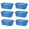Wholesale 😍 Roughneck 10-Gal. Storage Tote Container in Heritage Blue (6-Pack) by Rubbermaid ⭐ -Cheap Sterilite Store heritage blue rubbermaid storage bins rmrt100018 6pack 64 1000