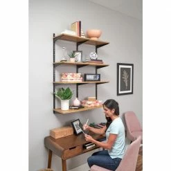 Coupon 😉 12"X36" ADJ SHELF - Golden OAK by Rubbermaid 🧨 -Cheap Sterilite Store oak rubbermaid wall mounted shelves 2173355 31 1000