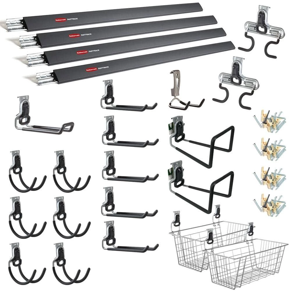 Cheapest ๐ฏ FastTrack Garage Storage Hang Rail and Accessories Bundle (27-piece) by Rubbermaid ๐ฏ 3 Cheapest ๐ฏ FastTrack Garage Storage Hang Rail and Accessories Bundle (27-piece) by Rubbermaid ๐ฏ