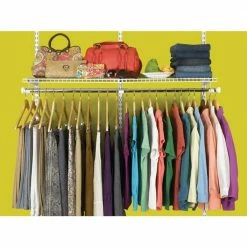 Budget 🔔 Configurations 1.875 in. D x 12.375 in. W x 26.937 in. H Add-On Hanging Metal Closet System Kit in Titanium by Rubbermaid 💯