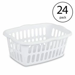 Buy ๐ 1.5 Bushel Plastic Clothes Laundry Basket Bin, Assorted (24-Pack) by Sterilite ๐