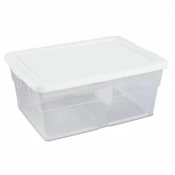 Best deal 🛒 16 and 6 Qt. Clear Stacking Closet Storage Box Container Tub (24-Pack) by Sterilite ⭐