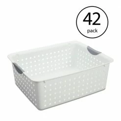 Cheap ๐ 6 in. H x 12.875 in. W x 15.875 in. D White Plastic Cube Storage Bin 42-Pack by Sterilite โ๏ธ