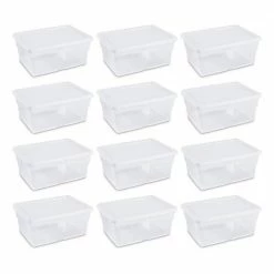 Cheapest ๐ 16 Qt. Clear Stacking Storage Container Tub (12 Pack) by Sterilite ๐ฅ