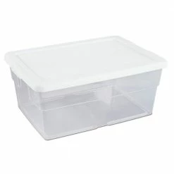 Cheapest 😍 16 Qt. Clear Stacking Storage Container Tub (12 Pack) by Sterilite 🔥 -Cheap Sterilite Store white sterilite storage bins 12 x 16448012 c3 1000